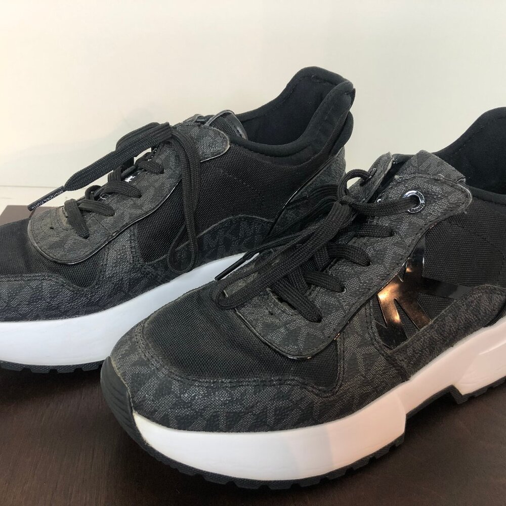 Michael Kors Muse Trainer in Black with Signature Logo Print - Size 6.5